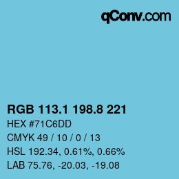 Color code: RGB 113.1 198.8 221 | qconv.com