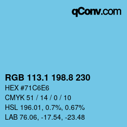 Color code: RGB 113.1 198.8 230 | qconv.com