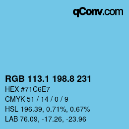 Color code: RGB 113.1 198.8 231 | qconv.com