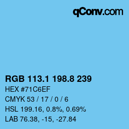 Color code: RGB 113.1 198.8 239 | qconv.com