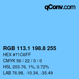 Color code: RGB 113.1 198.8 255 | qconv.com