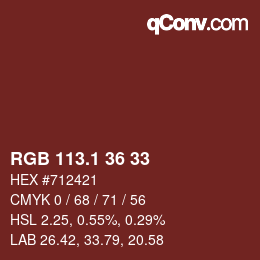 Color code: RGB 113.1 36 33 | qconv.com