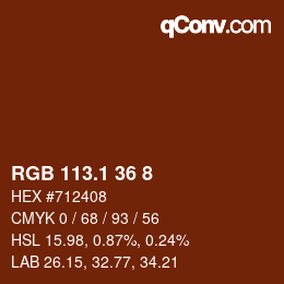 カラーコード: RGB 113.1 36 8 | qconv.com