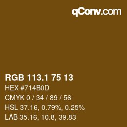 カラーコード: RGB 113.1 75 13 | qconv.com