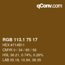 カラーコード: RGB 113.1 75 17 | qconv.com