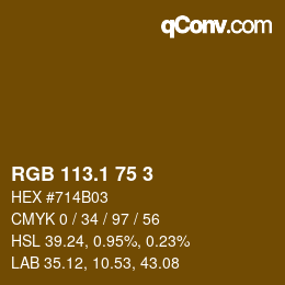 カラーコード: RGB 113.1 75 3 | qconv.com
