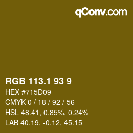 カラーコード: RGB 113.1 93 9 | qconv.com