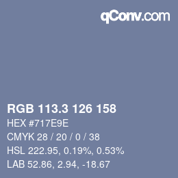 カラーコード: RGB 113.3 126 158 | qconv.com