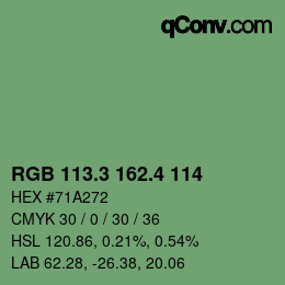 カラーコード: RGB 113.3 162.4 114 | qconv.com