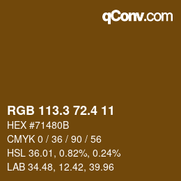 カラーコード: RGB 113.3 72.4 11 | qconv.com