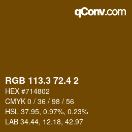 カラーコード: RGB 113.3 72.4 2 | qconv.com