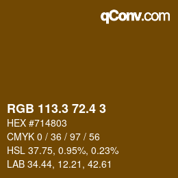 カラーコード: RGB 113.3 72.4 3 | qconv.com