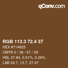 カラーコード: RGB 113.3 72.4 37 | qconv.com