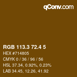 カラーコード: RGB 113.3 72.4 5 | qconv.com