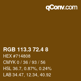 カラーコード: RGB 113.3 72.4 8 | qconv.com