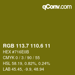 カラーコード: RGB 113.7 110.6 11 | qconv.com