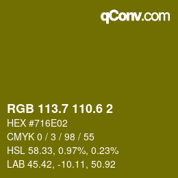 カラーコード: RGB 113.7 110.6 2 | qconv.com