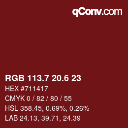 カラーコード: RGB 113.7 20.6 23 | qconv.com