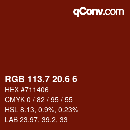 カラーコード: RGB 113.7 20.6 6 | qconv.com
