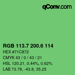 カラーコード: RGB 113.7 200.6 114 | qconv.com