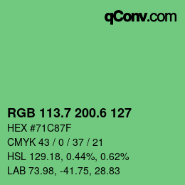 カラーコード: RGB 113.7 200.6 127 | qconv.com