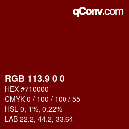 Color code: RGB 113.9 0 0 | qconv.com