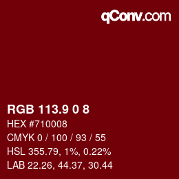 カラーコード: RGB 113.9 0 8 | qconv.com