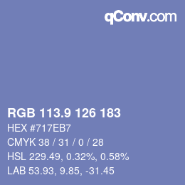 Color code: RGB 113.9 126 183 | qconv.com