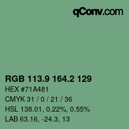 Color code: RGB 113.9 164.2 129 | qconv.com
