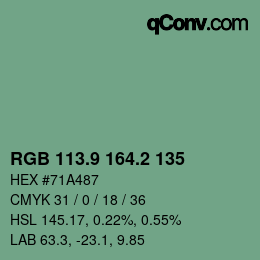 Color code: RGB 113.9 164.2 135 | qconv.com