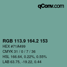 Color code: RGB 113.9 164.2 153 | qconv.com