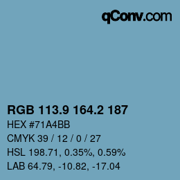 Color code: RGB 113.9 164.2 187 | qconv.com