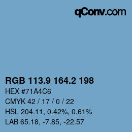Color code: RGB 113.9 164.2 198 | qconv.com