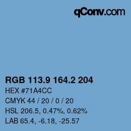 Color code: RGB 113.9 164.2 204 | qconv.com