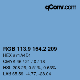 Color code: RGB 113.9 164.2 209 | qconv.com