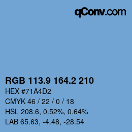 Color code: RGB 113.9 164.2 210 | qconv.com