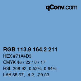 Color code: RGB 113.9 164.2 211 | qconv.com