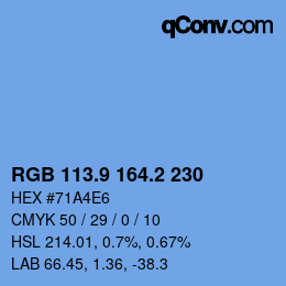 Color code: RGB 113.9 164.2 230 | qconv.com