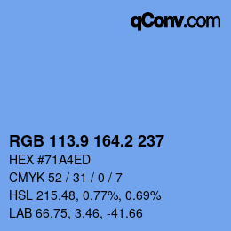 Color code: RGB 113.9 164.2 237 | qconv.com
