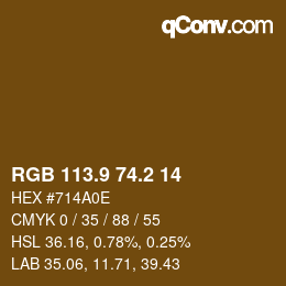 Color code: RGB 113.9 74.2 14 | qconv.com