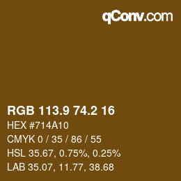 Color code: RGB 113.9 74.2 16 | qconv.com