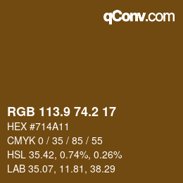 Color code: RGB 113.9 74.2 17 | qconv.com