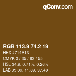 Color code: RGB 113.9 74.2 19 | qconv.com