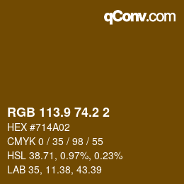 カラーコード: RGB 113.9 74.2 2 | qconv.com
