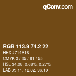 Color code: RGB 113.9 74.2 22 | qconv.com