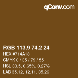Color code: RGB 113.9 74.2 24 | qconv.com