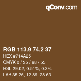 Color code: RGB 113.9 74.2 37 | qconv.com