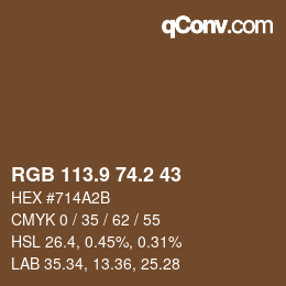 Color code: RGB 113.9 74.2 43 | qconv.com