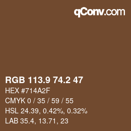 Color code: RGB 113.9 74.2 47 | qconv.com