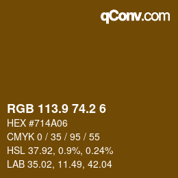 カラーコード: RGB 113.9 74.2 6 | qconv.com